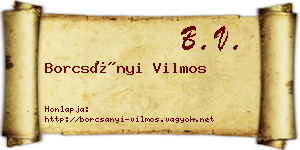 Borcsányi Vilmos névjegykártya
