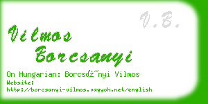 vilmos borcsanyi business card